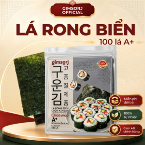 Rong Biển Khô Gimsoji Loại A+ 100 Lá 320g – Dòng Bán Chạy Nhất, Giá Bình Dân, Lá Dai Chuyên Làm Kimbap