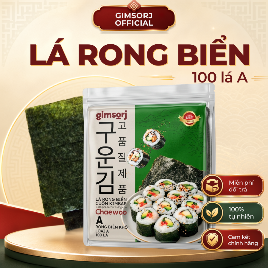 Rong Biển Khô Gimsoji Loại A 100 Lá 367g – Phân Khúc Tầm Trung, Giàu Đạm