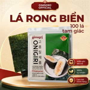 Rong Biển Khô Gimsoji Loại A 100 Lá Cơm Nắm 367g – Nguyên Liệu Chuyên Dụng Cho Quán Cơm Nắm, Kimbap