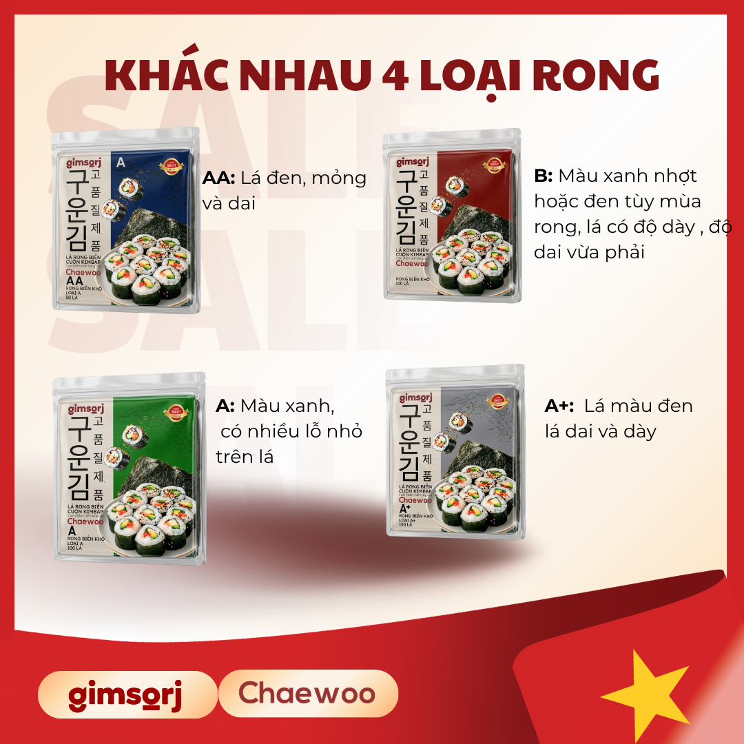 Rong Biển Khô Gimsoji Loại B 100 Lá - Giá Sỉ - Ảnh 2